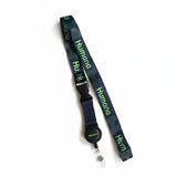 Lanyard with 'Humana' branding on a white background