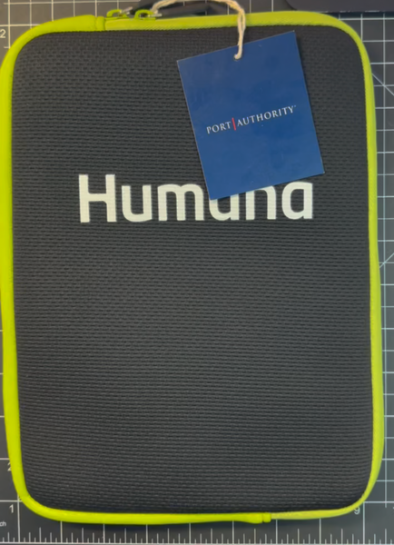 Port Authority Tech Tablet Sleeve 10 x 7 Lime Green Humana Logo