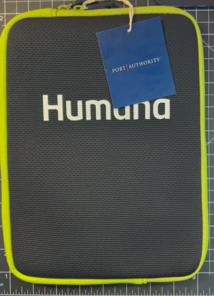 Port Authority Tech Tablet Sleeve 10 x 7 Lime Green Humana Logo White