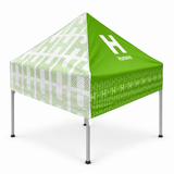 Three-quarter view of Humana 5x5 ft full-color canopy on white background