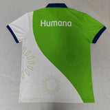 Actual Green/White Humana custom polo, back view