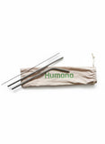 Humana stainless steel straw set with cleaning brush and drawstring pouch