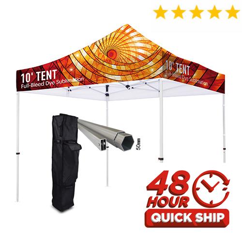 Premium 50mm Aluminum 10' Tent Kit (Full-Bleed Dye Sublimation) 17‘’ Valance