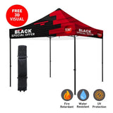 Premium Aluminum (Black)10' Tent Kit (Dye-Sublimation) 17" Valance