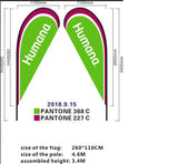 Bandera publicitaria tipo lágrima – 11 pies, Doble Cara (Marca Humana)